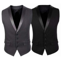 Gilet Veston Costume Homme Elegant Ceremonie Noir Gris Suit Affair